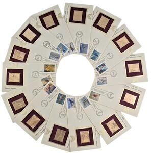 Classic American Aircraft 1997 22kt Golded Replica US Stamps Set of 14